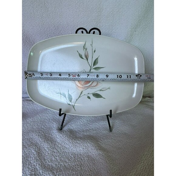 DEBONAIRE White Pink Rose Floral Melmac Melamine Serving Platter Vintage - Picture 5 of 9